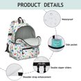 thumbnail image 4 of White Cartoon Dinosaurs Figures Pattern Cute School Backpack with Padded Back and Adjustable Shoulder Straps 13.4"x11"x4.7", 4 of 5