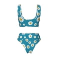 thumbnail image 5 of Daiia Daisies Flowers Women's Bikini Set Two Piece Swimsuit High Waisted Bikini Adjustable Straps Bikini Perfect for Beach, Pool, and Summer Vacation-Large, 5 of 9