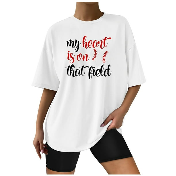 Camisas sexy de verano para mujer Blusa regular estampada con cuello redondo y manga corta OAVQHLG3B Store lin121212
