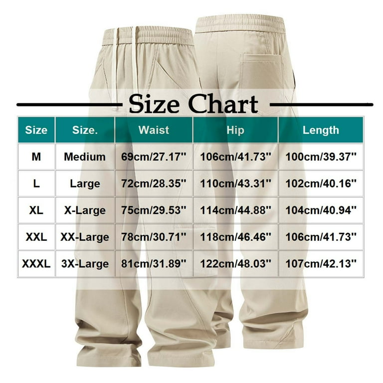 Admvng Mens Cargo Pants Solid Color Solid Casual Outdoor Straight