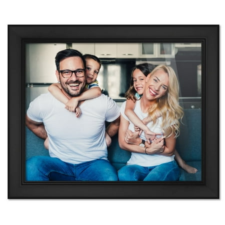 7x11 Frame Black Picture Frame - Complete Modern Photo Frame Includes UV Acrylic Shatter Guard Front, Acid Free
