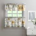 thumbnail image 2 of Rod Pocket Kitchen Curtain Set 3-Piece, 27.5x36 Inch Valance & Tier Drapes, Polyester Pongee Cafe Curtains for Living Room, Bathroom, Farmhouse Rustic Country Window Treatments., 2 of 6