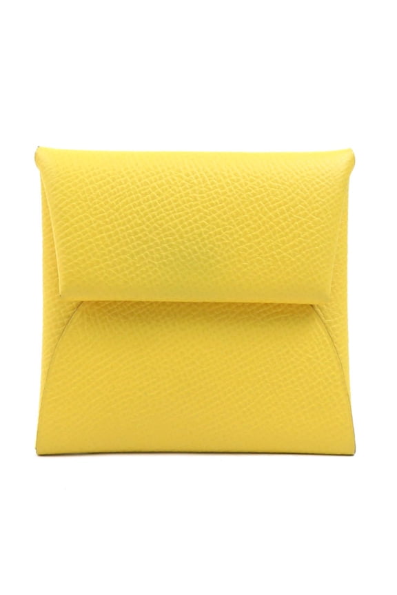 Pre-Owned Hermes Herms Bastia Leather Wallet/Coin Case, Yellow, Men's/Women's, e60758g
