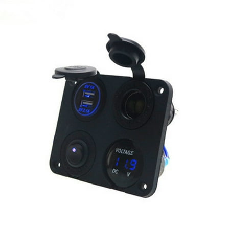 12V Car Boat switch panel Cigarette Lighter Socket 3.1A USB Charger Voltmeter, Dual USB Charger Socket (Best Bootable Usb Tools)