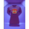 thumbnail image 1 of Playera Blusa De Cerezas Cherries Con Fondo Animal Print Vintage Color Morado Talla Grande Marca Emil SaEs, 1 of 4