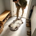 thumbnail image 4 of Adorable Fluffy Feline Floor Mat Plush Sleepy Cat Shaped Rug For Living Room Hallway Doorway Warm Housewarming Present Choice For Cat Moms (60x90cm), 4 of 6