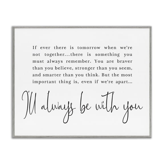 Stupell Industries Farmhouse Always Be With You Family Home Black And White Inspirational Word Design Gray Framed Giclee Art, 14 x 11, by Lettered and Lined