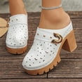 thumbnail image 2 of HSMQHJWE Sabots à Plateforme pour Femmes Mules Sandales à Talons Hauts Bout Rond Mules à Enfiler Talons Cloutés pour Femmes Chaussures Décontractées Confortables, 2 of 8
