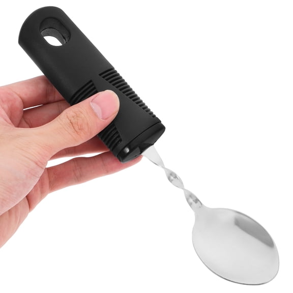 NICEXMAS Stainless Steel Adaptive Spoon with Ergonomic Non- Black Handle for Seniors and Elderly Adults