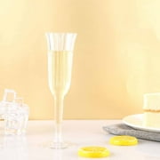 Efavormart 12 Pack - 6 oz - Plastic Champagne Flutes Disposable - Clear - Flared Design - Detachable Clear Base for Weddings, Birthdays, Parties, Receptions, Banquets, Baby Showers, Drinkware, Event