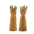 thumbnail image 2 of Guantes largos de poda Jadeshay Guantes de cuero para jardinería Marrón S, 2 of 12