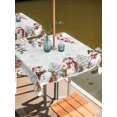 thumbnail image 2 of Outdoor Table Cloth with Umbrella Hole and Zipper, Christmas Snowman Waterproof Square Tablecloth 54"x54", Xmas Snowflake Berry Botanical Washable Table Cover for Outside Party Patio Picnic, 2 of 8
