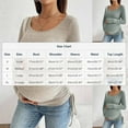 thumbnail image 3 of SELONE Maternity Casual Tops for Women Ribbed Stretchy Shirts Crewneck Long Sleeve Curved Hem Pullover Soild Clothes, 3 of 6