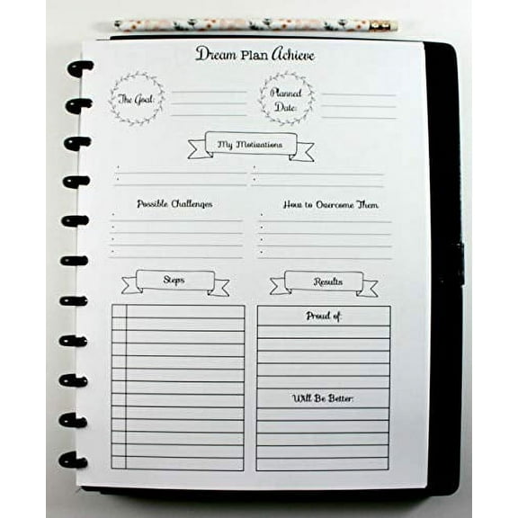 Goal Planner Inserts for 11 Disc Planners