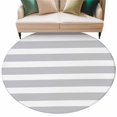 thumbnail image 2 of Light Grey Striped Round Living Room Rugs 7 ft, Modern Stripe Simple Style Abstract Washable Area Rug with Non-Slip Sturdy Edge Binding Round Carpet for Kitchen Office Bedroom, 2 of 9