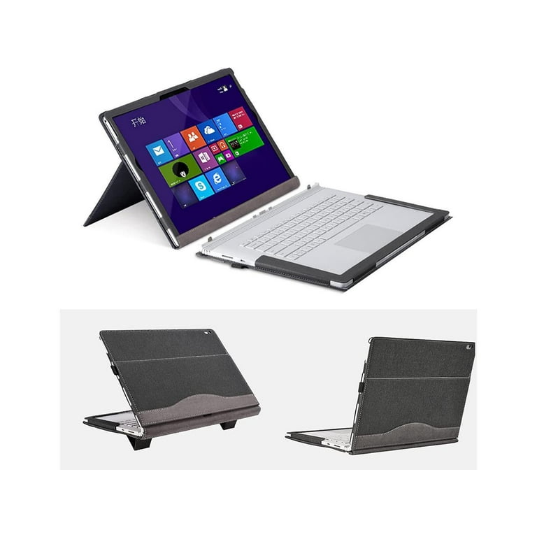 Case for 13.5 inch Microsoft Surface Book 3 Surface Book 2 PU Leather Detachable Protective Laptop Cover with Foldable Stand Pencil Holder Walmart