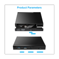 thumbnail image 2 of USB 3.0 External CD/DVD Optical Drive CD/DVD Player DVD Burner with USB 3.0 Ports Card Reader for PC Laptop, 2 of 10