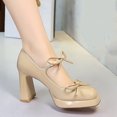 thumbnail image 3 of Women's Pumps High Heel 9CM Patent Leather Fashion Bowknot Shoes Wedding Party, 3 of 5