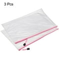 thumbnail image 3 of Uxcell A3 Zip File Pouch Document Folders Mesh Zipper Bags, Pink 3 Pack, 3 of 5