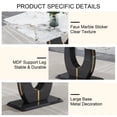 thumbnail image 5 of Sumdeal 67"Big Long Morden Black Faux Marble Dining Room Table Set for 8,Dining Table Sets for 8,9 Piece Rectangle Dining Table Set &8 Pu Leather Upholstered Chairs Ideal (Black, Set of 8), 5 of 9