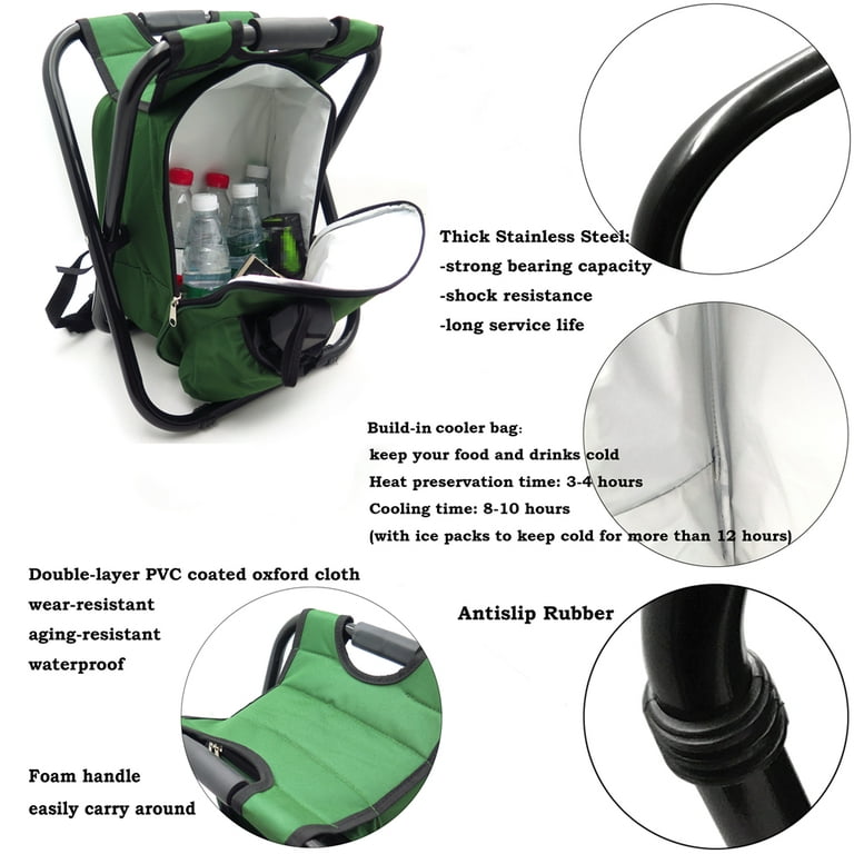 Htt Motor Httmt- Portable Folding Camping Fishing Chair Stool Travel Backpack Beach Bag Sale, Women's, Size: 3 in, Green