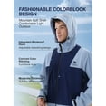 thumbnail image 5 of CAMEL Men's Casual Jacket Waterproof Hiking Windbreaker Rain Coat Colorblock Color Coats Blue, 5 of 13