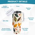 thumbnail image 2 of Yayeee 40oz Stainless Steel Tumbler with Straw and Handle Double-Wall Insulated Travel Water Bottle, Coloful Leaves, 2 of 8
