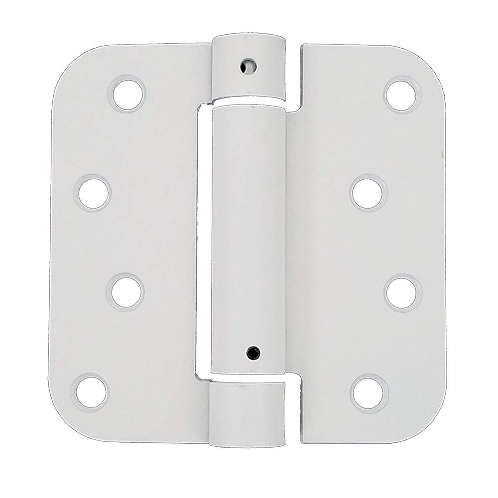 Spring SelfClosing Hinges, 4" with 5/8" Radius White Prime 2 Pack