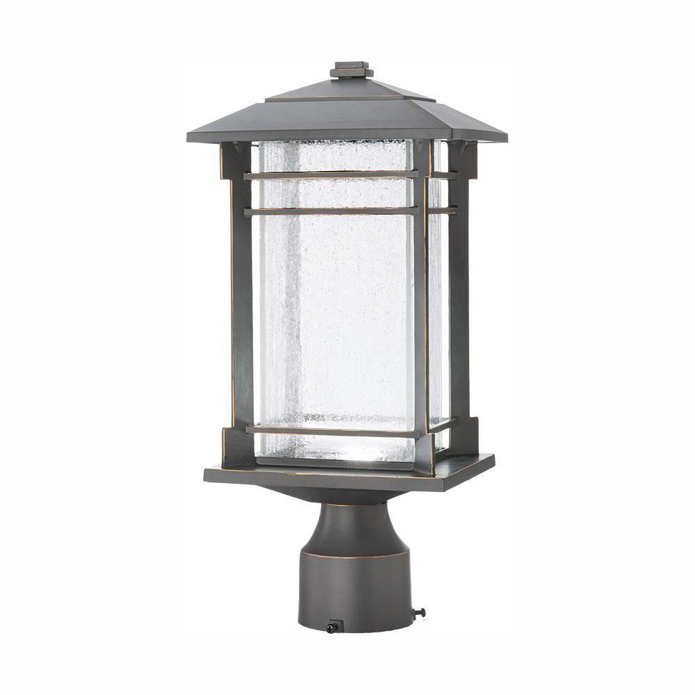 Home Decorators Collection Outdoor Oil Rubbed Bronze Integrated LED Post Light 