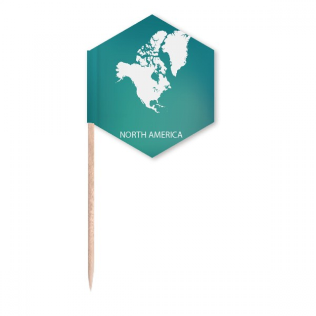 North America Continent Outline Map Toothpick Flags Cupcake Picks Party Celebration