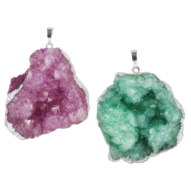 2 piezas encanto DIY mujeres piedra colgantes pulsera Irregular suéter arte decoración ornamento para regalo novia Verde y rojo Yinane Colgantes de piedra
