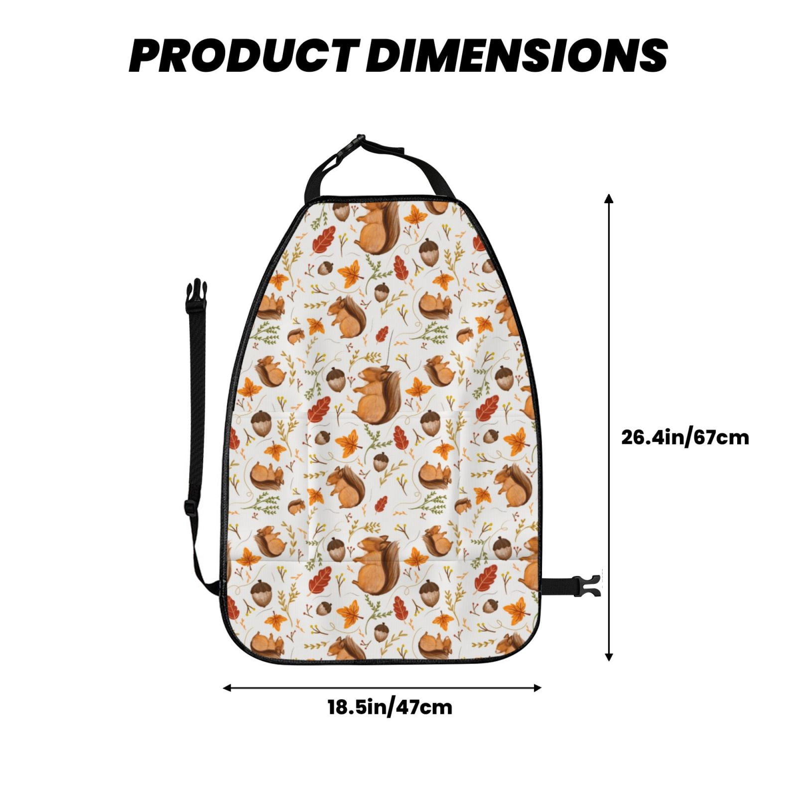Xecao Squirrel Pattern Car Seat Back Protector 2 Pack Large Capacity Pocket, Kick Mats Back Seat Protector