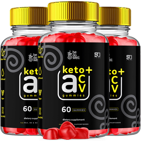 Be Do well Keto ACV Gummies Vitamin Supplement for Energy Focus and Ketosis Support, 3 Bottle Bundle