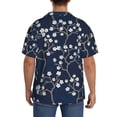 thumbnail image 5 of Fotbe Cherry Blossoms on Navy Background print Short Sleeve Button Down Shirts for Men Casual Summer Beach Wrinkle Free Shirt-3X-Large, 5 of 7