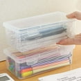 thumbnail image 4 of RKZDSR Large-Capacity Clear Organizer Box, Transparent Plastic Pencil Case with Stackable Design, Multipurpose Storage Container for Stationery & Supplies, 4 of 9