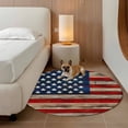 thumbnail image 3 of Independence Day Washable Round Area Rug 3.3 ft, Retro Farm American Flag Blue Star Red White Stripe, Soft Non Slip Rugs Stain Repellent Indoor Felt Carpet for Living Dining Room Bedroom Home Office, 3 of 9