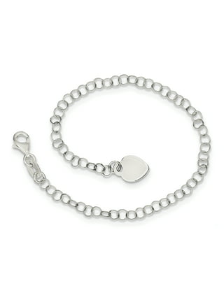 Beautiful Heart Charm Bracelet 925 Sterling Silver Women Girls