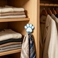thumbnail image 5 of Wooden Paw Print Wall Hook, Decorative Dog Leash Stand Hanger with Metal Hook, Rustic Pet Supplies Organizer for Entryway, Cute Gift for Dog Lovers​, Blue, 5 of 6