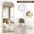 thumbnail image 3 of Gleamira 64"x 21" Arched Rectangle Full Length Mirror Aluminum Alloy Framed Floor Mirror,Gold, 3 of 5