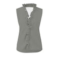 thumbnail image 4 of Women's Sleeveless Peplum Tank - Ruffle Hem Summer Top, Flowy Casual V-Neck Shirt (S-XXXL, 6 Colors) | Yubnlvae (Grey | S), 4 of 5