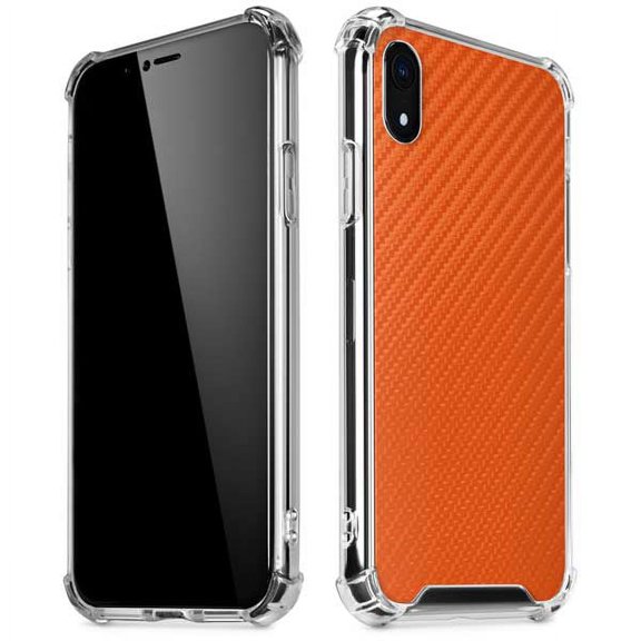 Skinit Textures Orange Carbon Fiber iPhone XR Clear Case