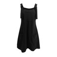 thumbnail image 4 of FcBaudy Camisole Sans Manches Robe Col en V, Robes d'Été pour Femmes, Robes de Mode pour Femmes Robe Unie Sans Manches à Bretelles avec Poches, 4 of 5
