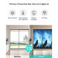 thumbnail image 4 of Window Privacy Film Black Wolf Silhouette Stained Glass Window Film Decorative Sun Block Window Cover Abstract Starry Night Forest Window Clings Static Adhesive Sticker for Bathroom 23.6"x59", 4 of 7