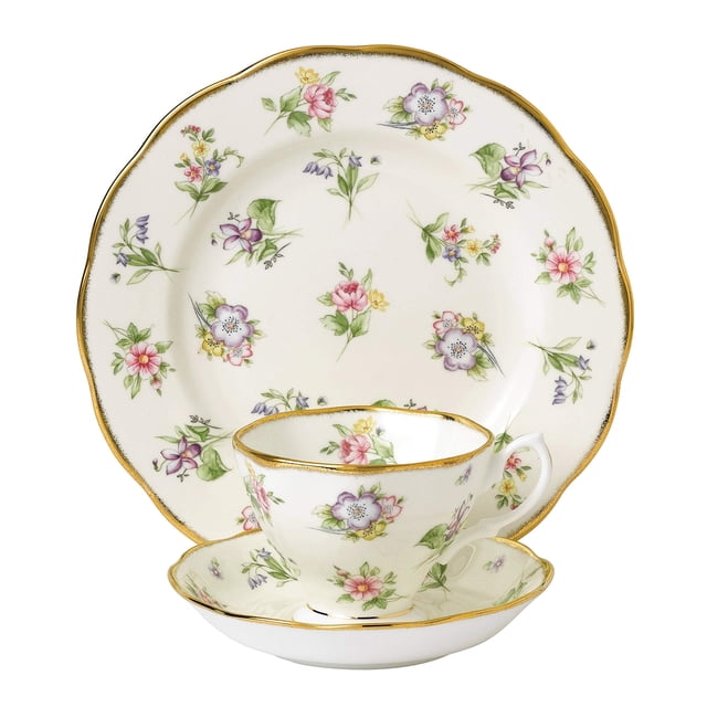 Juego de té de 3 piezas Royal Albert 1920 Spring Meadow 20 cm