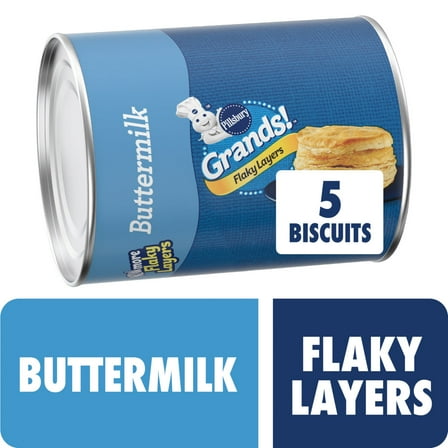 Pillsbury Grands! Flaky Layers Buttermilk Biscuits, 5 Count, 10.2 oz