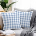 thumbnail image 3 of Outdoor Pillow Cover Buffalo Check Watercolor Blue Set of 2 Waterproof Throw Pillowcases Plaid Farmhouse Decorative Patio Furniture Pillows for Couch Garden Indoor & Outdoor Use, 3 of 9