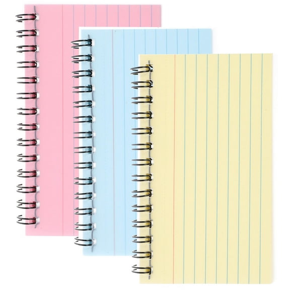 FOMIYES Mini Spiral Notebooks with Assorted Color Pages for Writing Convenient Tear Off Design 3pcs
