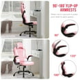 thumbnail image 4 of BestOffice Massage Gaming Chair - Ergonomic PU Leather , Lumbar Support Office Chair for Girls，Pink, 4 of 7