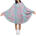 thumbnail image 3 of Floral Pink Pattern Print Blanket Oversized Wearable Hooded Blanket Warm Throw Blanket Buttons Sweatshirt For Women Men Teens Flannel, 3 of 8