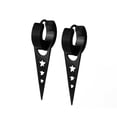 thumbnail image 1 of Pendientes colgantes de aro con forma de estrella hueca triangular de acero inoxidable, color negro, 1 of 5